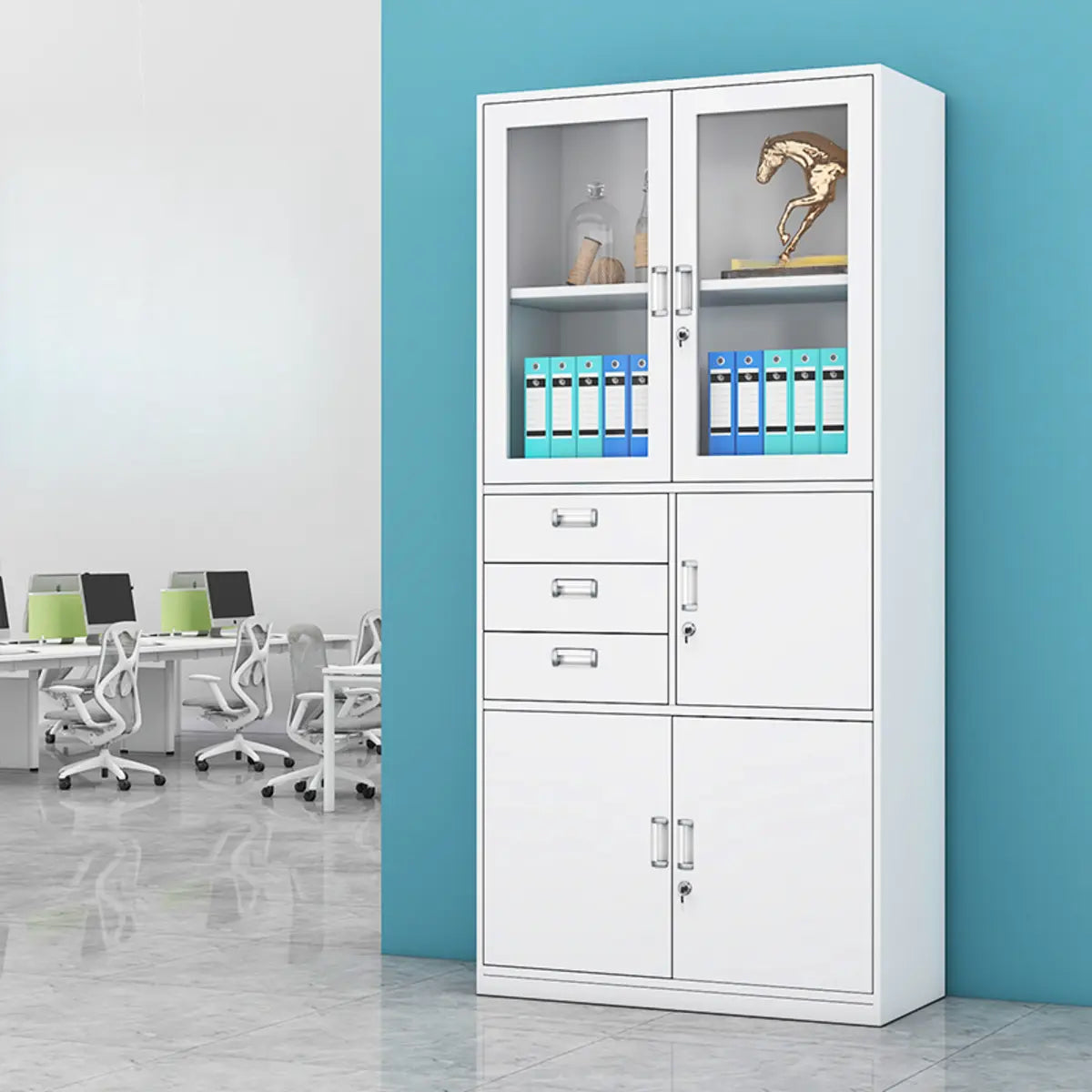 Steel Vertical Adjustable Lockable Office Storage Cabinet Image - 15