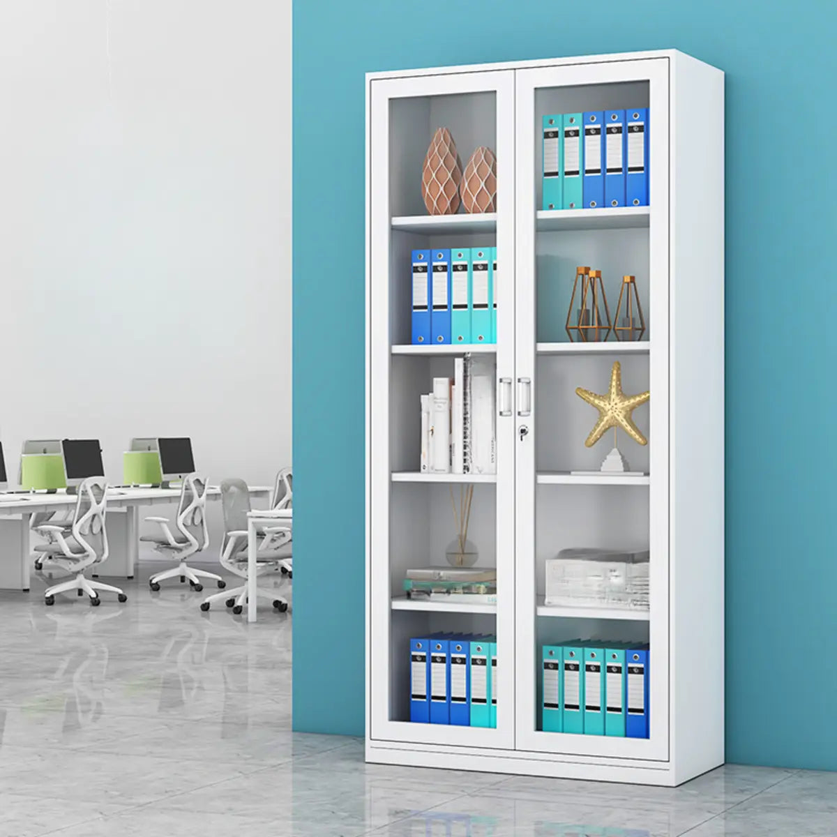 Steel Vertical Adjustable Lockable Office Storage Cabinet Image - 3