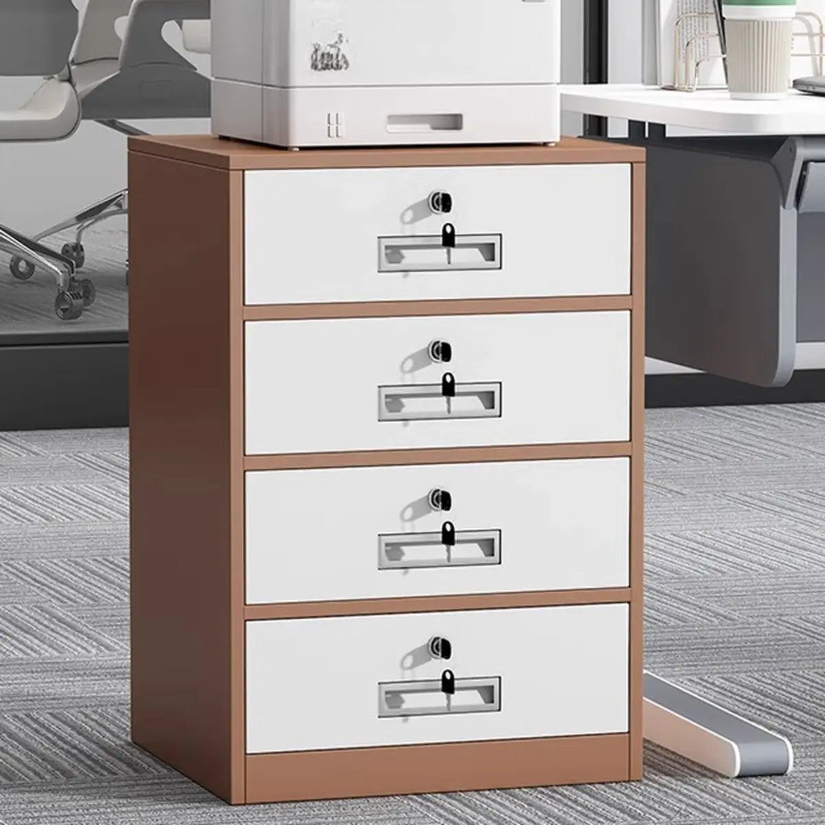 Steel Vertical Small Fireproof Lockable Filing Cabinet Image - 10