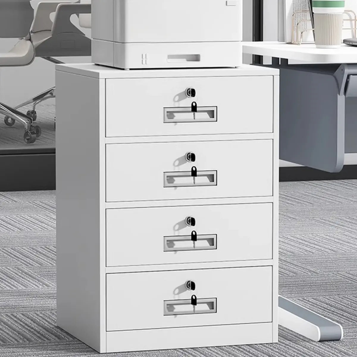 Steel Vertical Small Fireproof Lockable Filing Cabinet Image - 15