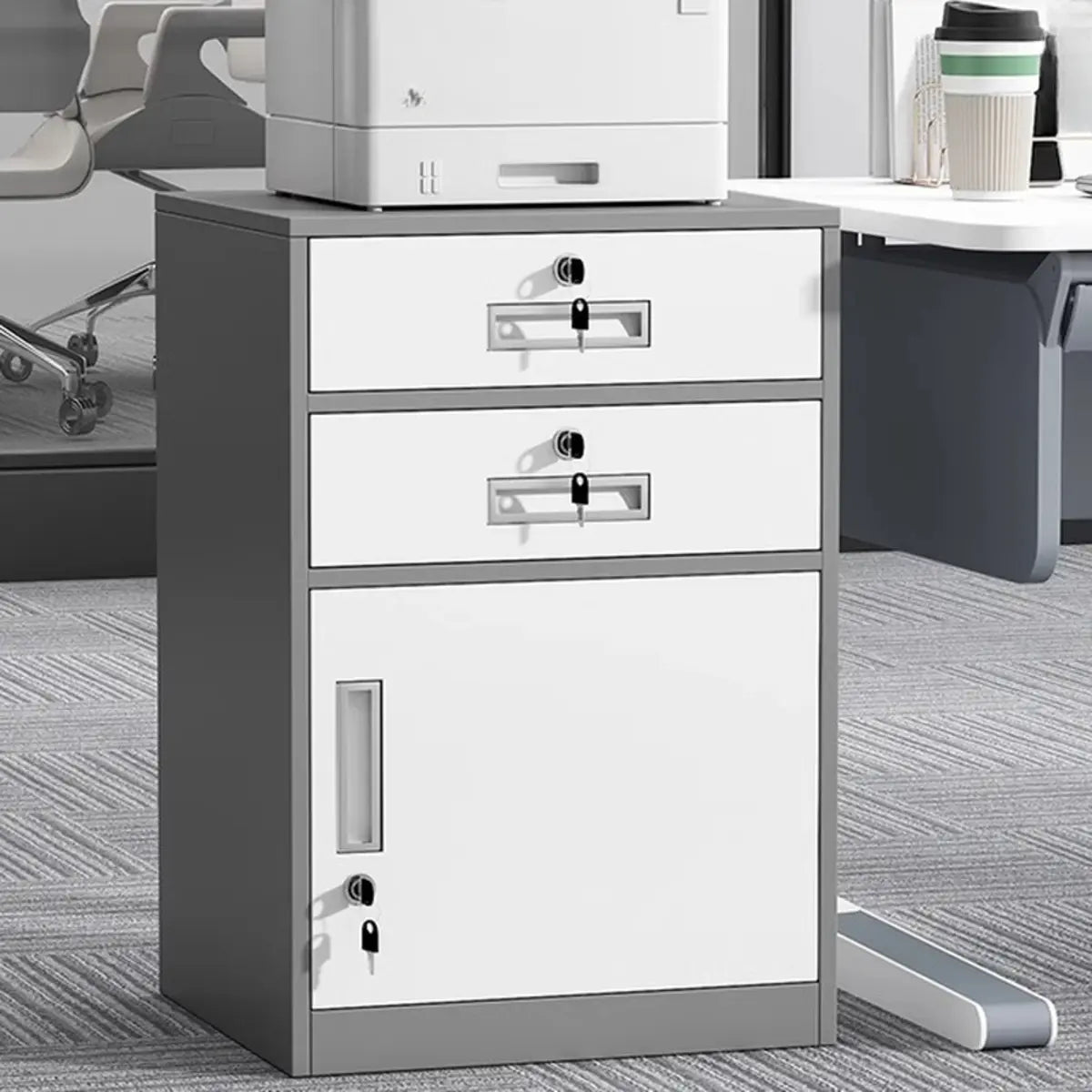 Steel Vertical Small Fireproof Lockable Filing Cabinet Image - 23