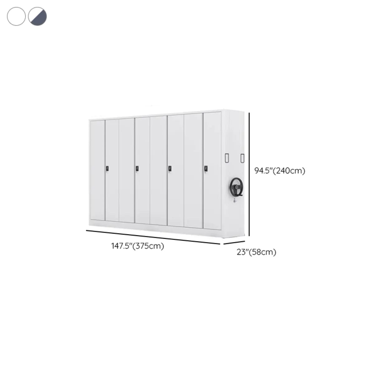 Steel White Adjustable Office Storage Cabinet with Locker Image - 21