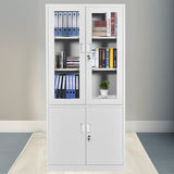 Steel White Corrosion-Resistant Adjustable Office Cabinet Image - 10