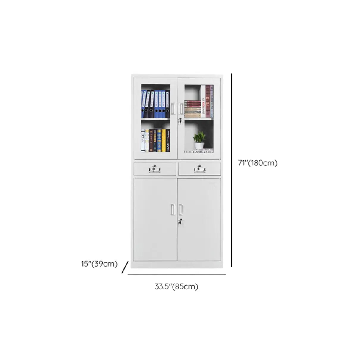 Steel White Corrosion-Resistant Adjustable Office Cabinet Image - 14