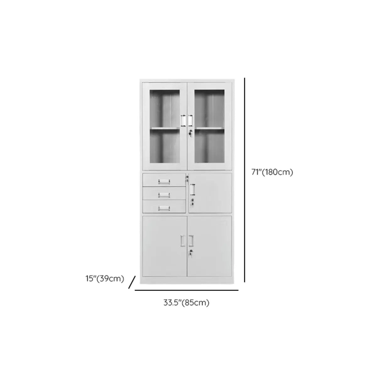 Steel White Corrosion-Resistant Adjustable Office Cabinet Image - 15