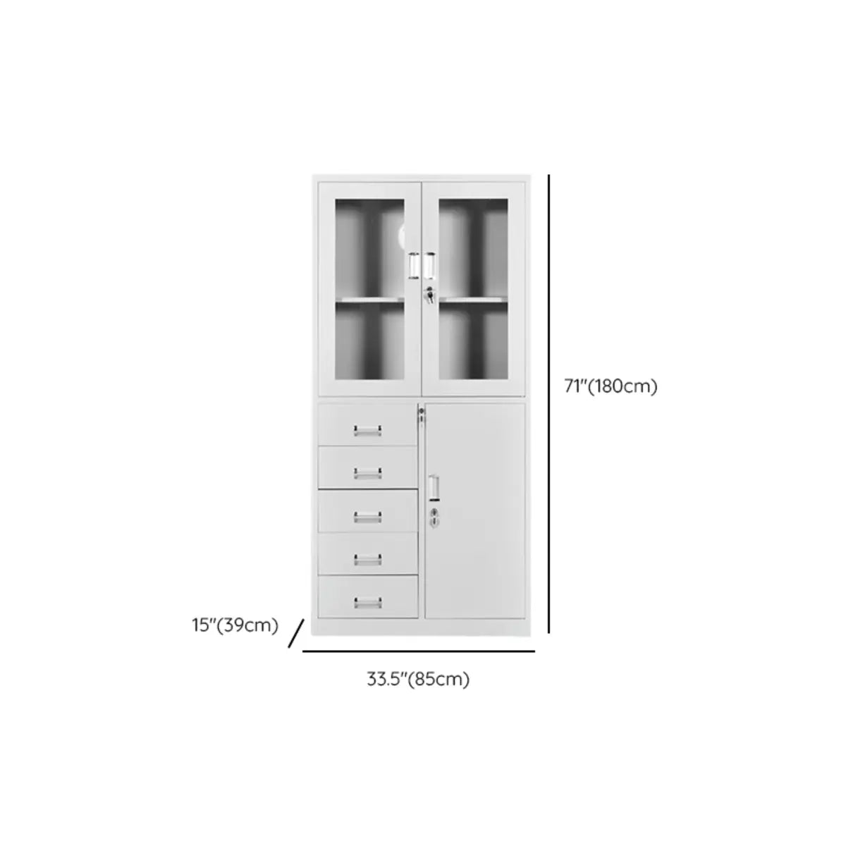 Steel White Corrosion-Resistant Adjustable Office Cabinet Image - 16