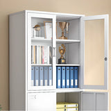 Steel White Office Storage Cabinet with Adjustable Shelves Image - 10