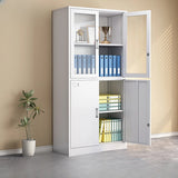 Steel White Office Storage Cabinet with Adjustable Shelves Image - 14