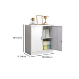 Steel White Office Storage Cabinet with Adjustable Shelves Image - 21