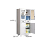 Steel White Office Storage Cabinet with Adjustable Shelves Image - 24