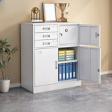 Steel White Office Storage Cabinet with Adjustable Shelves Image - 7