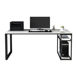 Stone Rectangular Storage Exterior Shelf Gaming Desk Image - 5