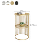 Storage Round Metal Frame Gold 2 Tiers Side Tables #size