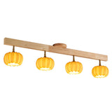 Store Wooden Pumpkin Resin Flush Mount Light 4-Light Image - 10