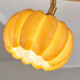 Store Wooden Pumpkin Resin Flush Mount Light 4-Light Image - 16