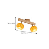 Store Wooden Pumpkin Resin Flush Mount Light 4-Light #size