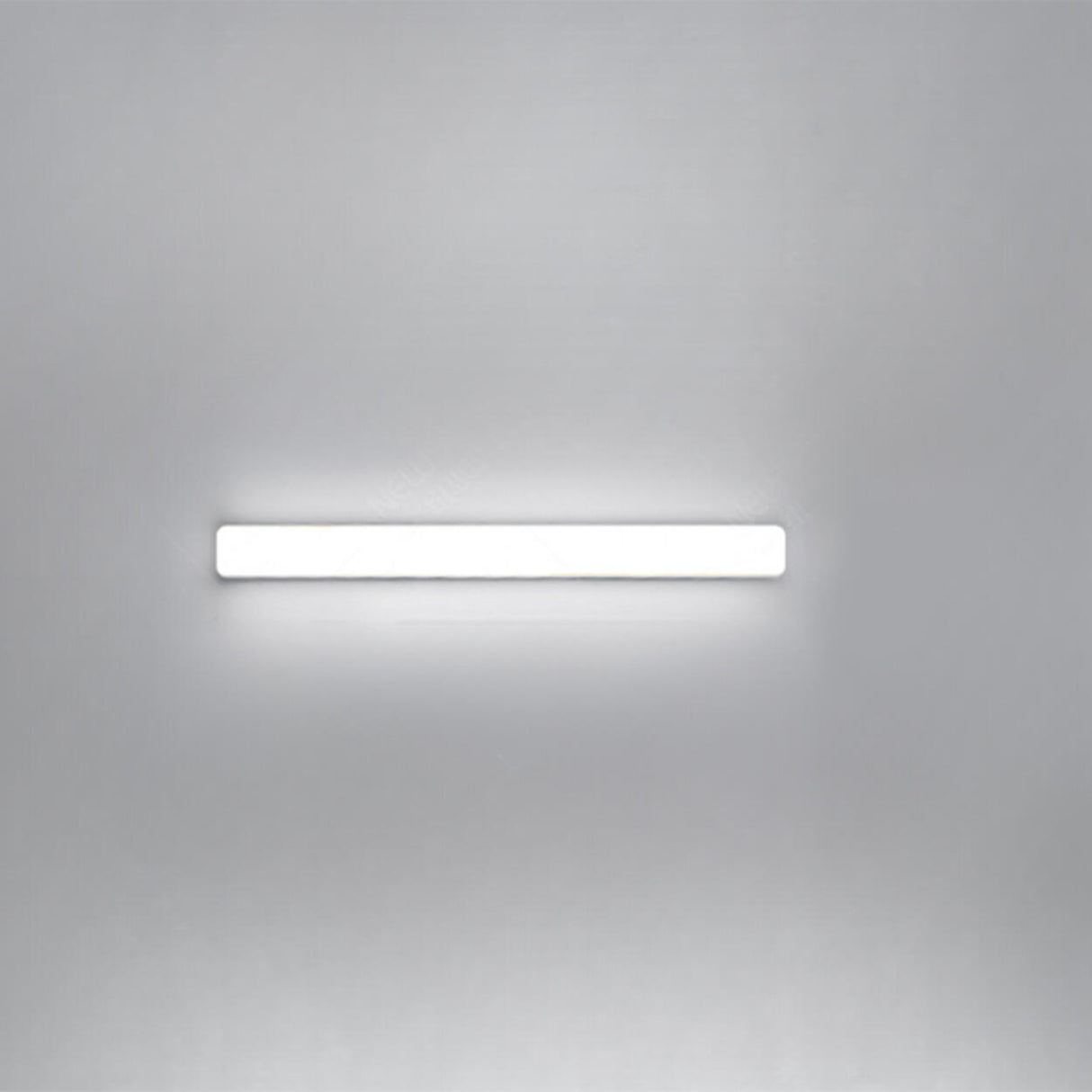 Straight White Minimalist LED Bathroom Vanity Light Image - 2