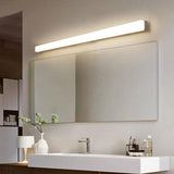 Straight White Minimalist LED Bathroom Vanity Light Image - 4