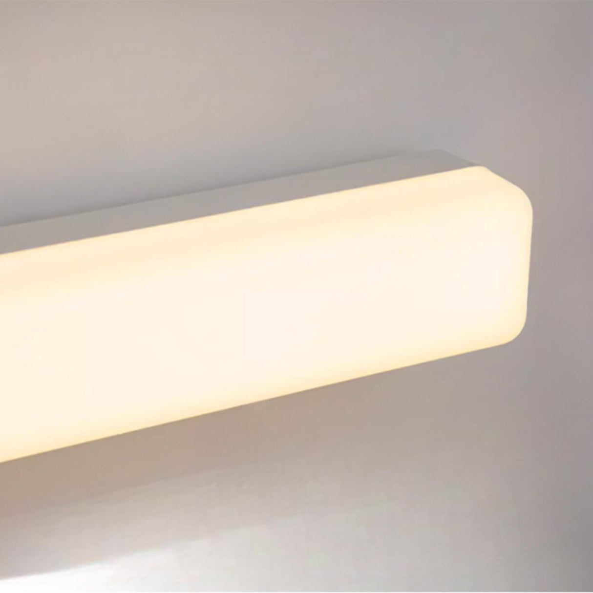 Straight White Minimalist LED Bathroom Vanity Light Image - 9