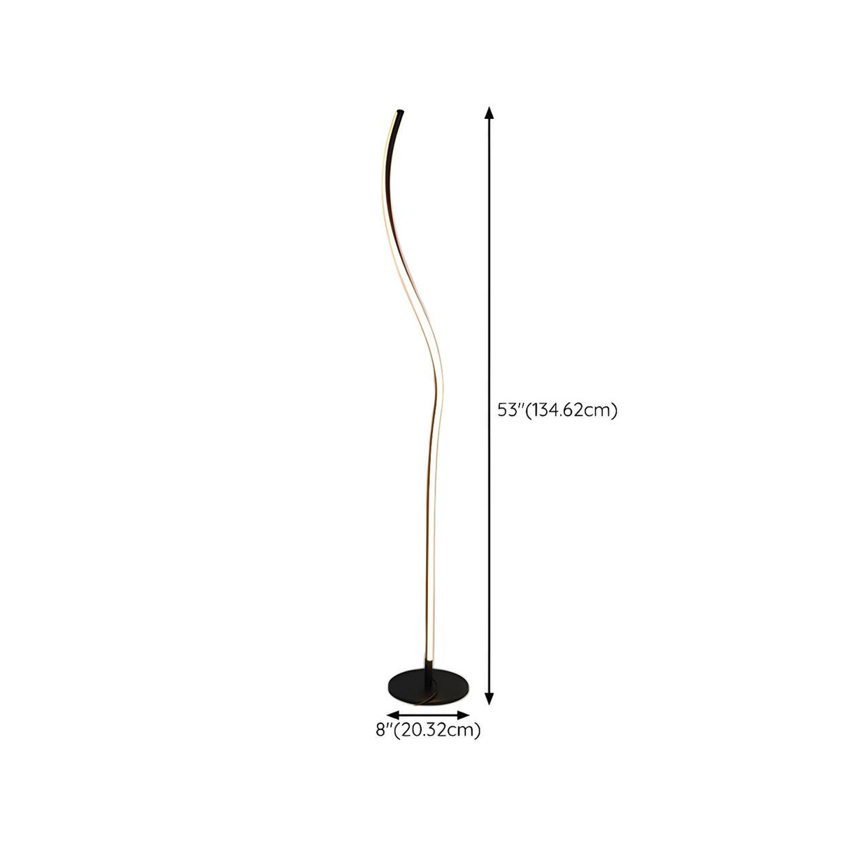 Streamlined Black Curved Metal Living Room Floor Lamp 