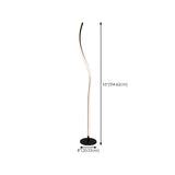 Streamlined Black Curved Metal Living Room Floor Lamp #size