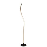 Streamlined Black Curved Metal Living Room Floor Lamp Image - 7