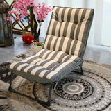 Striped Rectangle Fabric Tufted Folding Recliner Chair Image - 1