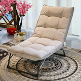 Striped Rectangle Fabric Tufted Folding Recliner Chair Image - 2