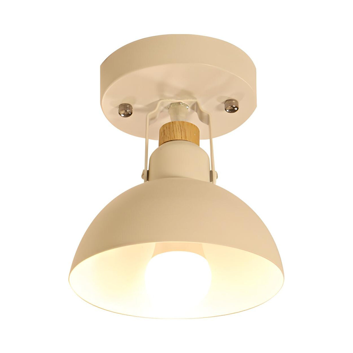 Study Room Adjustable White Dome Semi-Flush Mount Light Image - 3