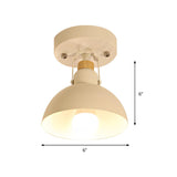 Study Room Adjustable White Dome Semi-Flush Mount Light Image - 4