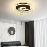 Stylish 3-Blade Circular Ceiling Fan with LED Light Image - 11