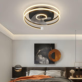 Stylish 3-Blade Circular Ceiling Fan with LED Light Image - 13