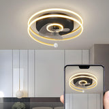 Stylish 3-Blade Circular Ceiling Fan with LED Light Image - 15