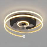 Stylish 3-Blade Circular Ceiling Fan with LED Light Image - 6