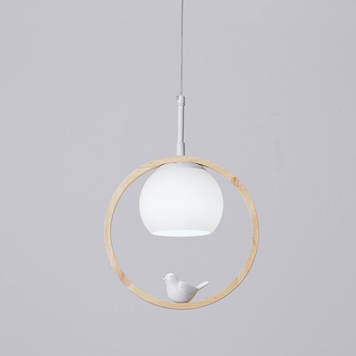 Stylish 3-Light Ring and Globe Bird Island Light Image - 6