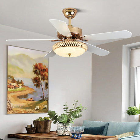 Stylish 5 Blade LED Standard Ceiling Fan with Light Image - 2