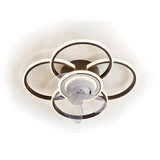 Stylish 5-Light Multi-Ring Metal Ceiling Fan with Light Image - 10