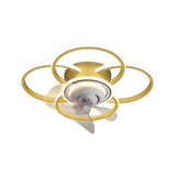 Stylish 5-Light Multi-Ring Metal Ceiling Fan with Light Image - 11