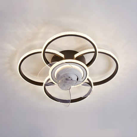 Stylish 5-Light Multi-Ring Metal Ceiling Fan with Light Image - 2