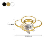 Stylish 5-Light Multi-Ring Metal Ceiling Fan with Light Image - 21