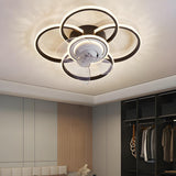 Stylish 5-Light Multi-Ring Metal Ceiling Fan with Light Image - 3