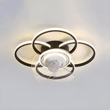 Stylish 5-Light Multi-Ring Metal Ceiling Fan with Light Image - 4