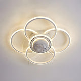 Stylish 5-Light Multi-Ring Metal Ceiling Fan with Light Image - 5