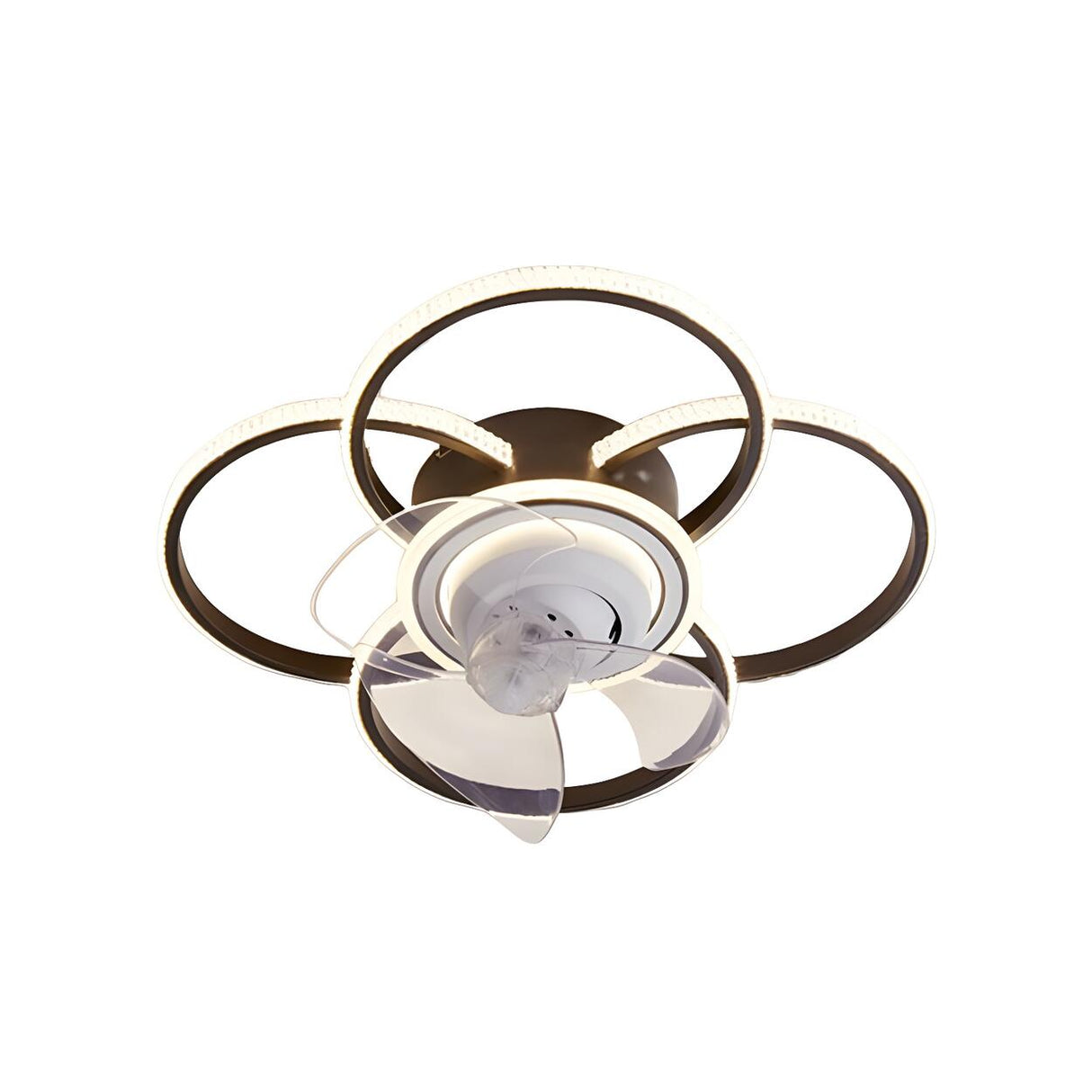 Stylish 5-Light Multi-Ring Metal Ceiling Fan with Light Image - 9