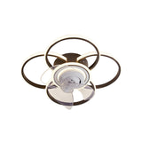 Stylish 5-Light Multi-Ring Metal Ceiling Fan with Light Image - 9