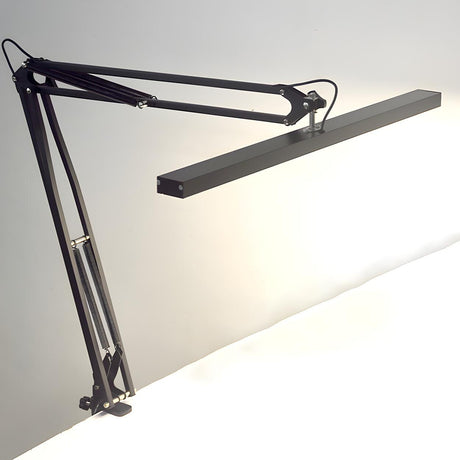 Stylish Adjustable Black Linear Metal Bedside Table Lamp Image - 1