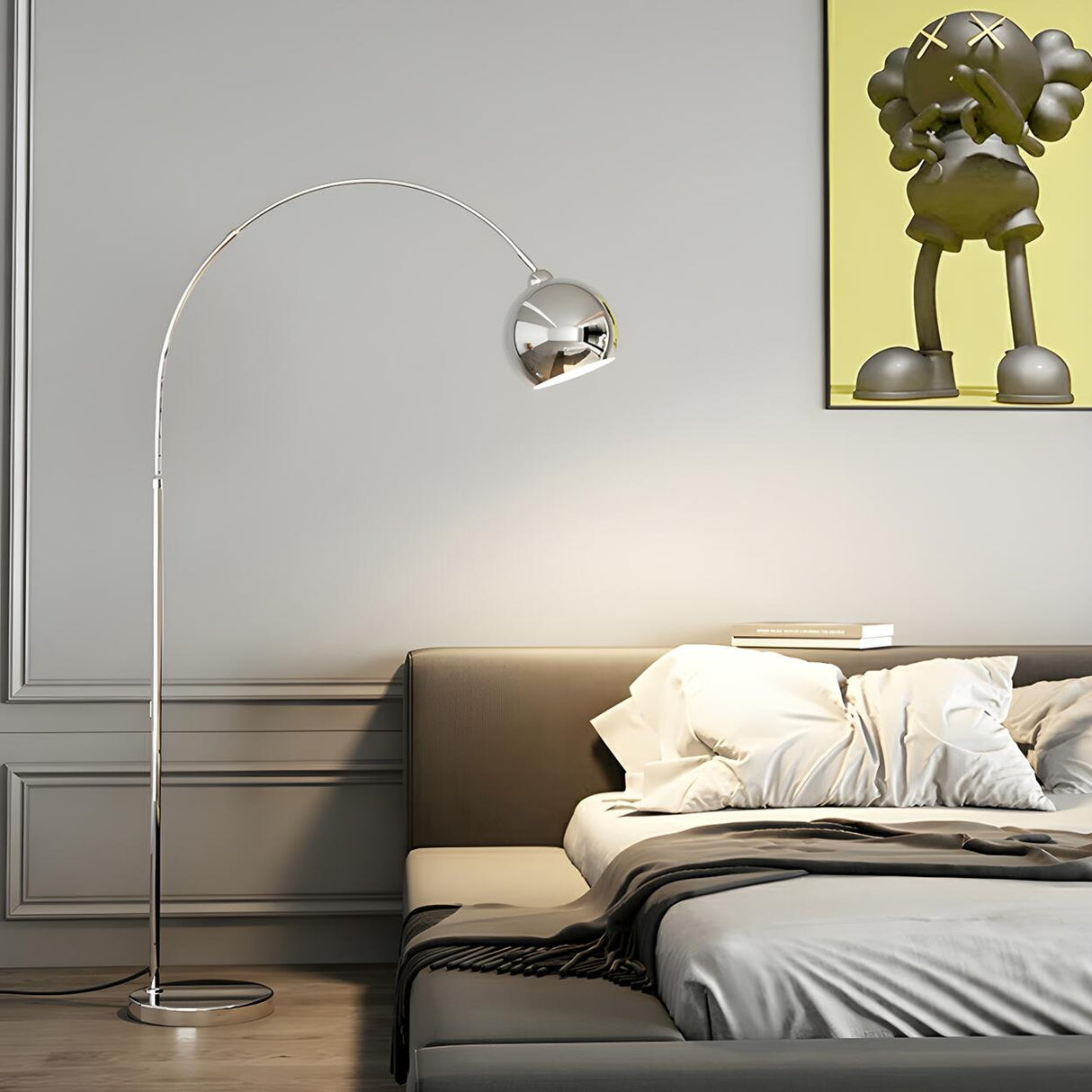 Stylish Adjustable Chrome Dome and Arc Floor Lamp Image - 17