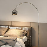 Stylish Adjustable Chrome Dome and Arc Floor Lamp Image - 7