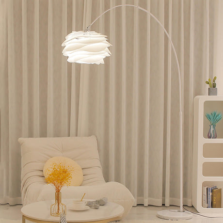 Stylish Adjustable Floral and Modern Arc Floor Lamp Image - 1