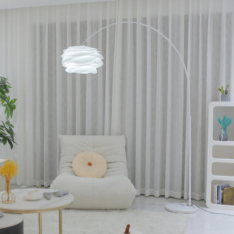 Stylish Adjustable Floral and Modern Arc Floor Lamp Image - 2